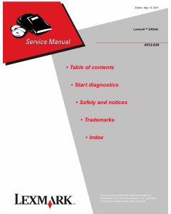 Lexmark E E450dn 4512 Service Manual