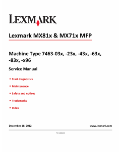 Lexmark MX MX710 MX711 MX810 MX811 MX812 7463 Service Manual