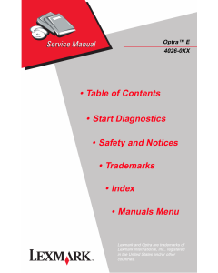 Lexmark Optra E 4026 Service Manual