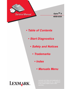 Lexmark Optra S 4059 Service Manual