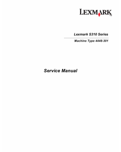 Lexmark S S310 4448 Service Manual