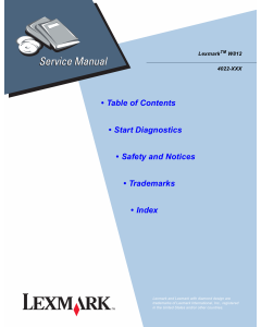 Lexmark W W812 4022 Service Manual