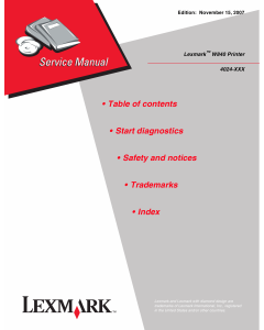 Lexmark W W840 4024 Service Manual