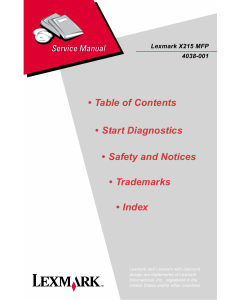 Lexmark X X125MFP 4038 Service Manual