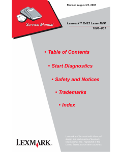 Lexmark X X422MFP 7001 Service Manual