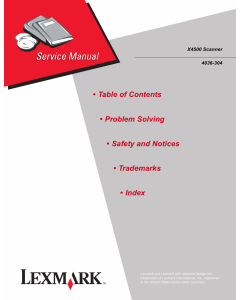 Lexmark X X4500Scanner 4036 Service Manual