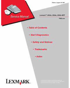 Lexmark X X642e X644e X646e 7002 Service Manual