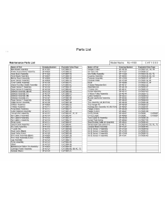 MUTOH RJ 4100 Parts List Manual