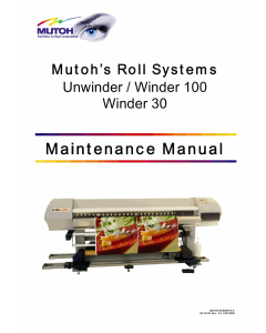 MUTOH RollSystems Winder 30 100 Unwinder Service Manual