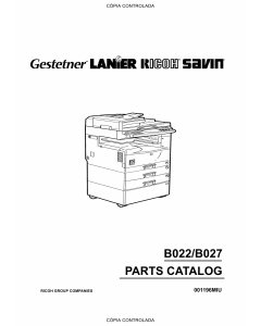 RICOH Aficio 1022 1027 B022 B027 Parts Catalog