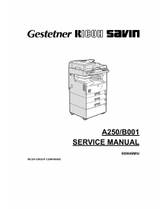 RICOH Aficio 150 180 A250 B001 Service Manual