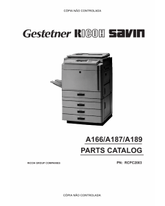 RICOH Aficio 2003 2103 2203 A166 A187 A189 Parts Catalog