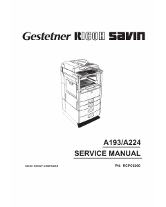 RICOH Aficio 200 250 A193 A224 Service Manual