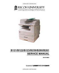 RICOH Aficio 2015 2016 2018 2018d 2020 2020D B121 B122 B123 B259 B260 B261 Service Manual