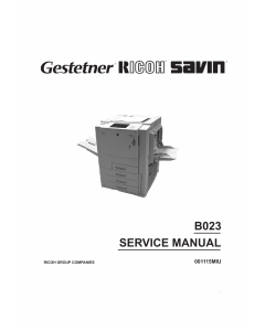 RICOH Aficio 6513 B023 Parts Service Manual