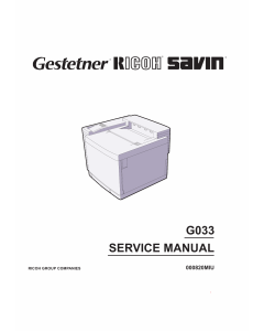 RICOH Aficio AP-204 G033 Parts Service Manual