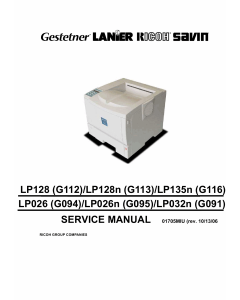 RICOH Aficio AP-610N AP410N AP410 G112 G113 G116 Parts Service Manual