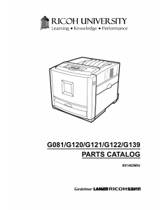 RICOH Aficio CL-2000 2000N 3000 3000E 3500N G081 G092 G120 G121 G122 G123 G139 G149 Parts Catalog