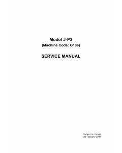 RICOH Aficio CL-7100 G106 Parts Service Manual