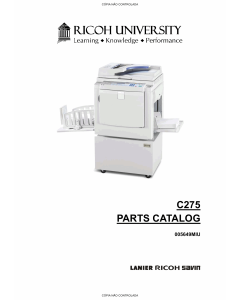 RICOH Aficio DX-3343 3443 C275 Parts Catalog
