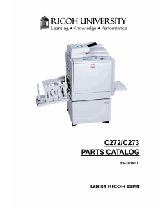RICOH Aficio DX4545 C272 Parts Catalog