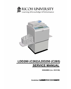 RICOH Aficio HQ-9000 HQ7000 C262 C265 Service Manual