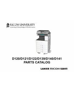 RICOH Aficio MP-2352SP 2852 3352 D120 D121 D122 D139 D140 D141 Parts Catalog