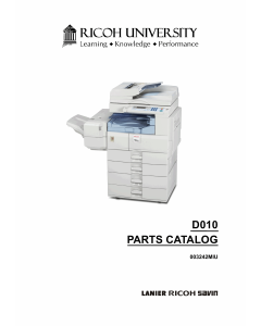 RICOH Aficio MP-2500 D010 Parts Catalog