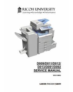 RICOH Aficio MP-4000 4001SP 40001G 5000 5001SP 5001G D009 D011 D012 D013 D091 D092 Service Manual