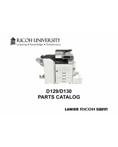 RICOH Aficio MP-4002 4002SP 5002 5002SP D129 D130 Parts Catalog