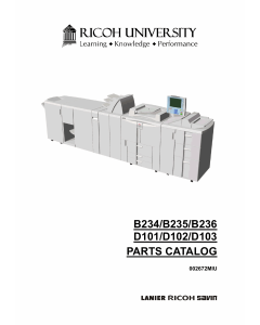 RICOH Aficio MP-9000 1110 1350 906EX 1106EX 1356EX B234 B235 B236 D101 D102 D103 Parts Catalog