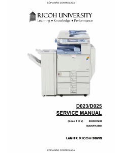 RICOH Aficio MP-C2800 C3300 D023 D025 Service Manual