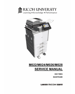 RICOH Aficio MP-C300 C300SR C400 C400SR M022 M024 M025 M026 Service Manual