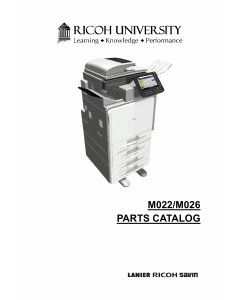 RICOH Aficio MP-C300 C400 M022 M026 Parts Catalog