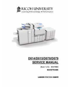 RICOH Aficio MP-C6000 C7500 Pro-C550EX C700EX D014 D015 D078 D079 Service Manual
