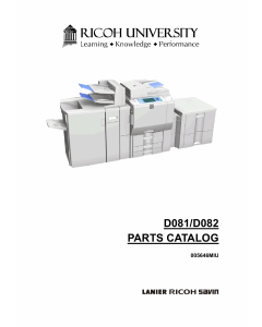 RICOH Aficio MP-C6501SP C7501SP D081 D082 Parts Catalog