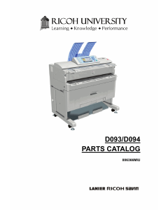 RICOH Aficio MP-W2401 W3601 D093 D094 Parts Catalog