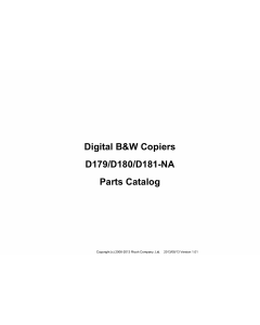 RICOH Aficio Pro-8100EX 8110S 8120S D179 D180 D181 Parts Catalog