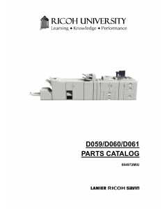 RICOH Aficio Pro-907EX 1107EX 1357EX D059 D060 D061 Parts Catalog