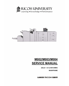 RICOH Aficio Pro-907 1107 1357 M002 M003 M004 Parts Service Manual