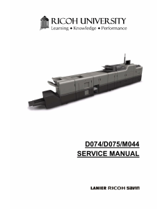 RICOH Aficio Pro-C651EX C751 C751EX D074 D075 M044 Service Manual