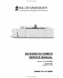 RICOH Aficio Pro-C900s C720s C900 C720 D016 D097 G178 M078 Service Manual