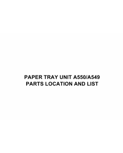 RICOH Options A550 PAPER-TRAY-UNIT Parts Catalog PDF download