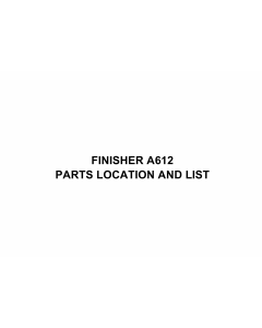 RICOH Options A612 FINISHER Parts Catalog PDF download