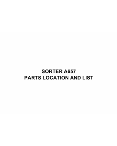 RICOH Options A657 SORTER Parts Catalog PDF download