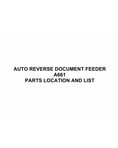 RICOH Options A661 AUTO-REVERSE-DOCUMENT-FEEDER Parts Catalog PDF download