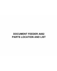 RICOH Options A662 DOCUMENT-FEEDER Parts Catalog PDF download