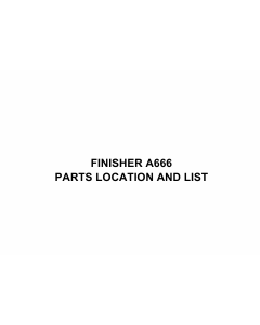 RICOH Options A666 FINISHER Parts Catalog PDF download