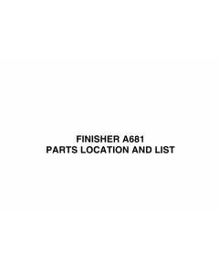 RICOH Options A681 FINISHER Parts Catalog PDF download