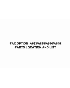 RICOH Options A693 FAX-OPTION Parts Catalog PDF download